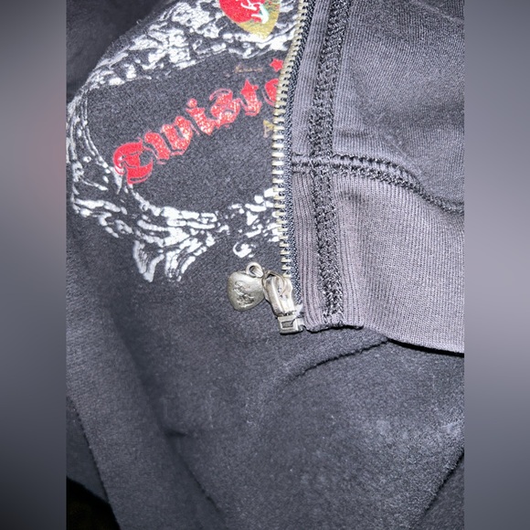 Twisted heart hoodie sweatshirt track jacket Y2k 90’s crystal rhinestone zip up - Picture 9 of 9